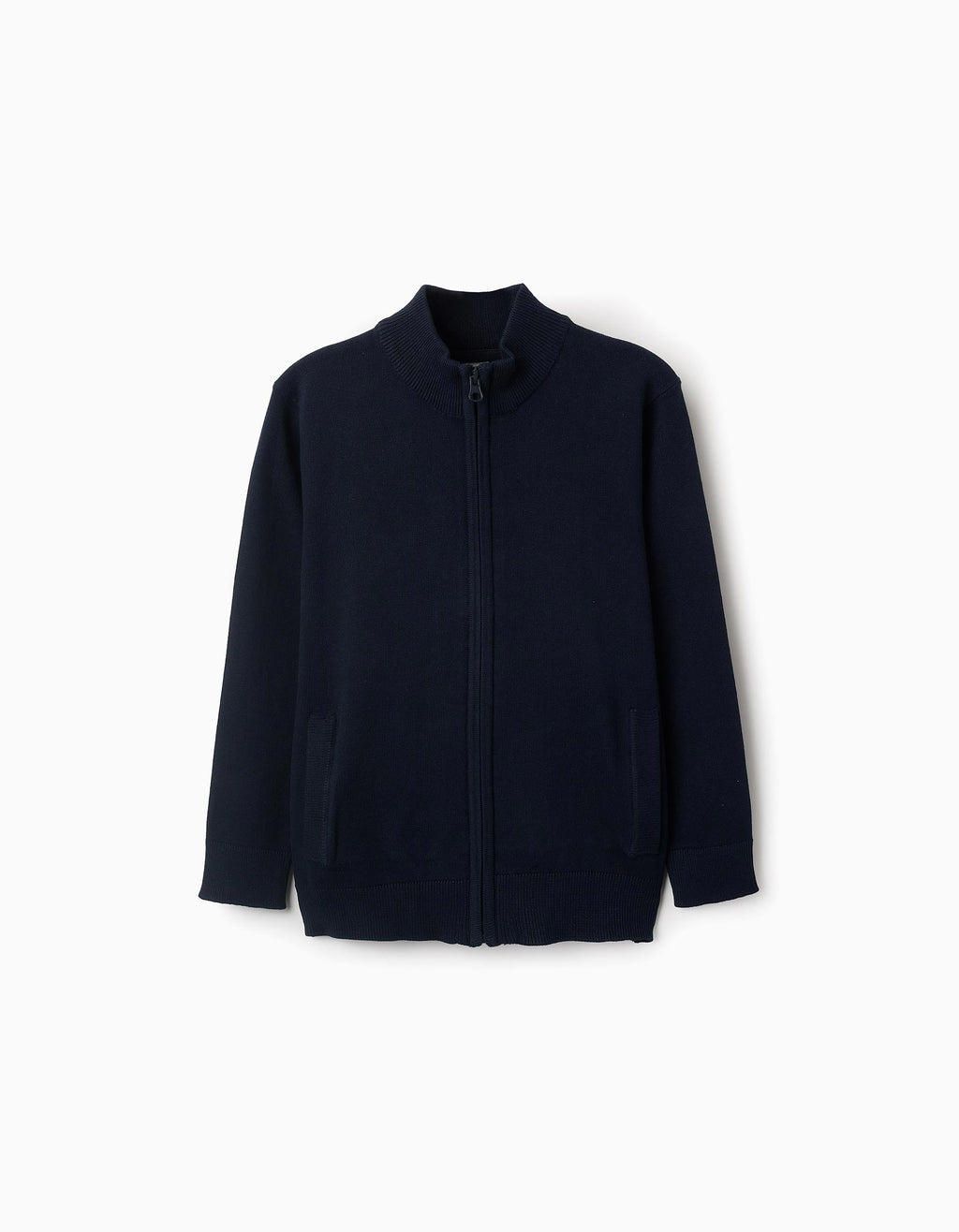 Dark Green Cotton Hooded Jacket with Textured Embroidery for Boys