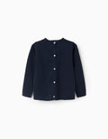Round Neck Knit Sweater for Girls, Dark Blue