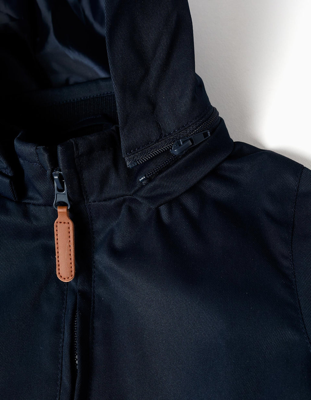 Jacket with lining and removable hood for baby boys, dark blue