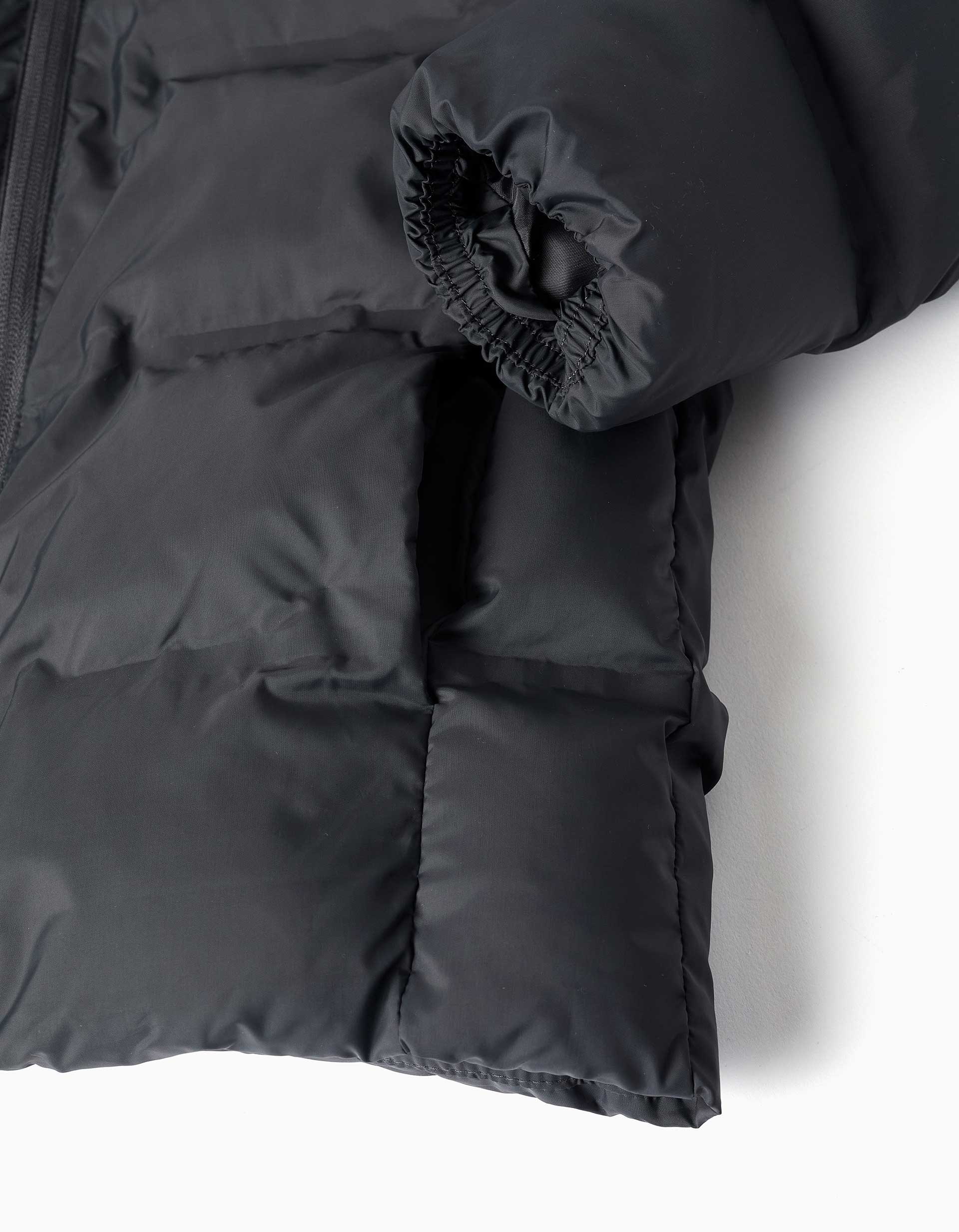 Hooded thermal quilted jacket with pockets for boys, dark grey