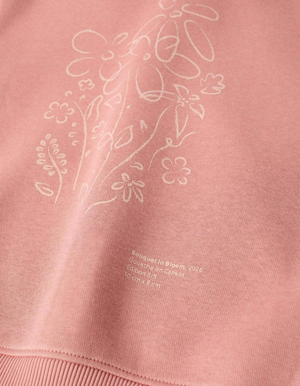 Brushed hooded jacket with floral prints for girls, dusty pink
