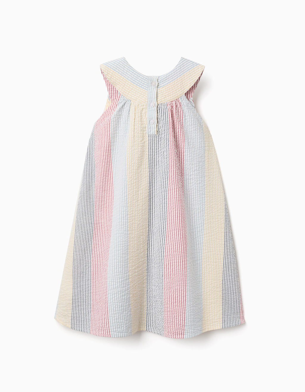 Striped cotton dress You&Me for girls, red/blue/yellow