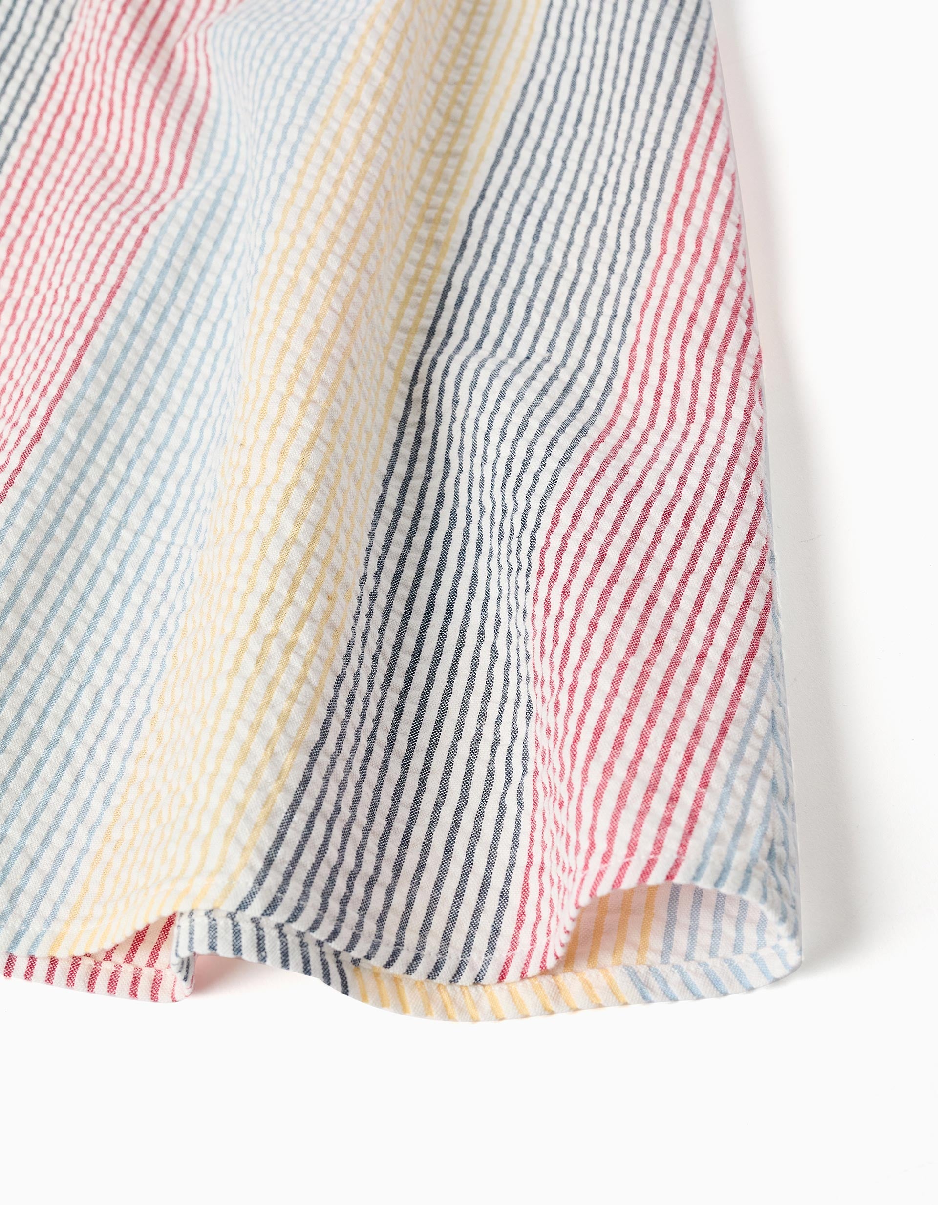 Striped cotton dress You&Me for girls, red/blue/yellow