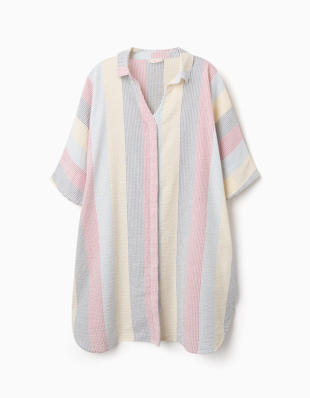 Striped cotton dress You&Me for women, red/blue/yellow