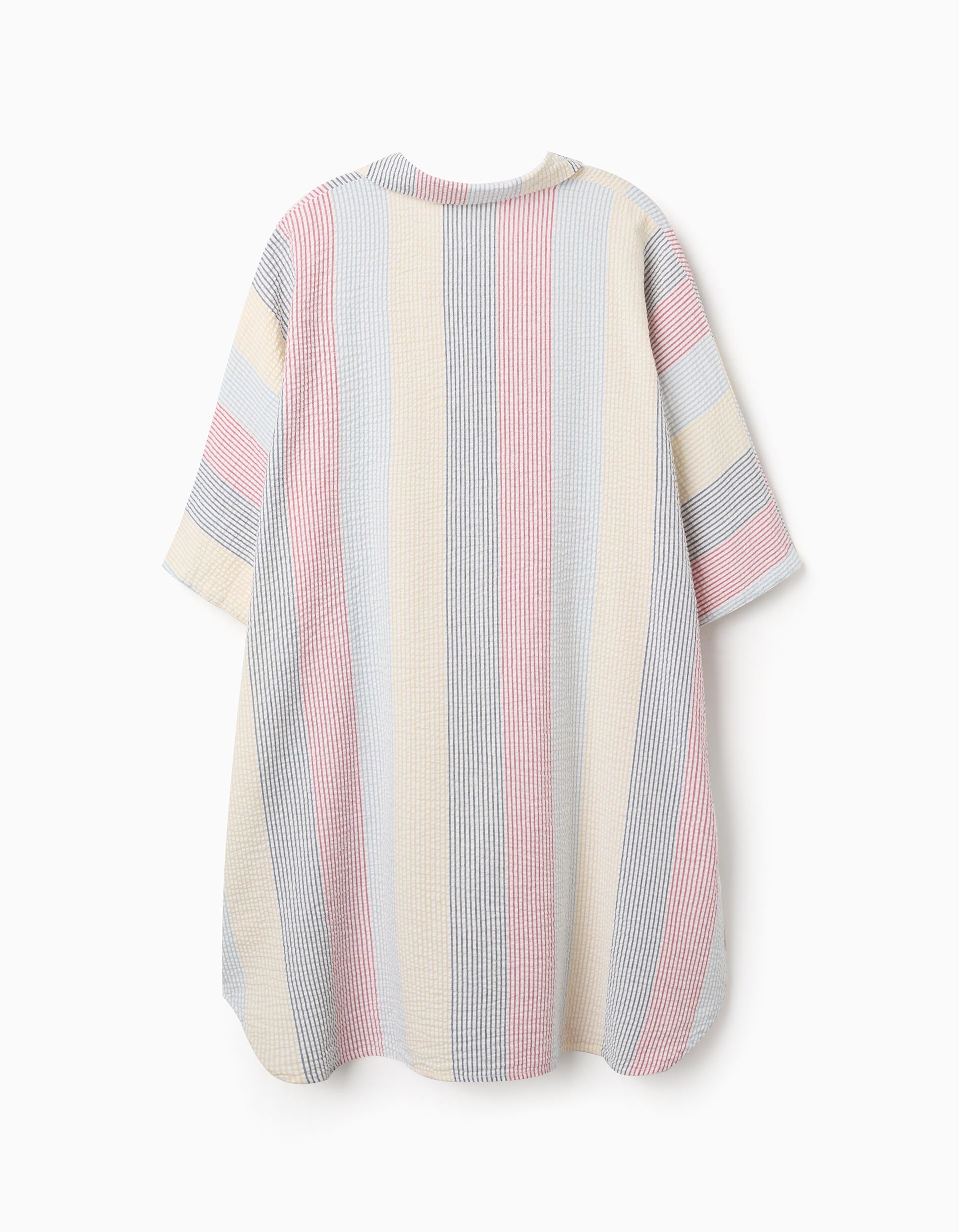 Striped cotton dress You&Me for women, red/blue/yellow