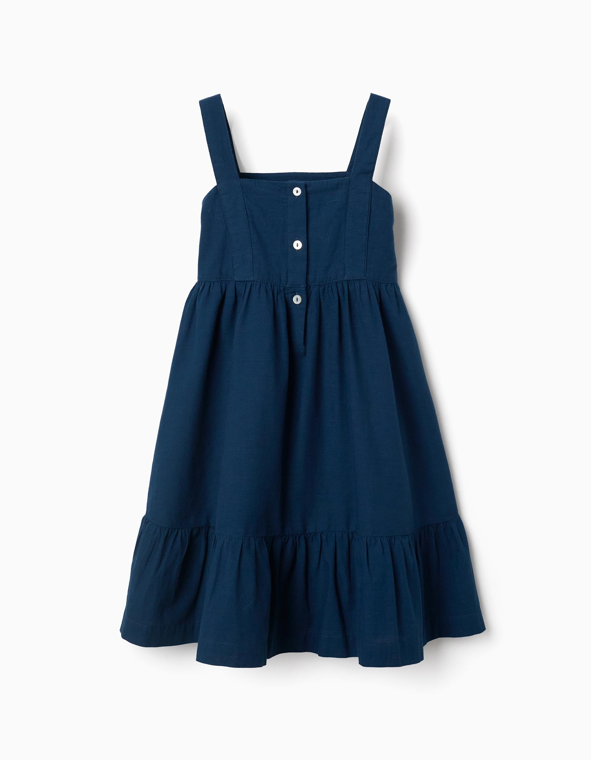 Sleeveless cotton dress with lining You&Me for girls, dark blue