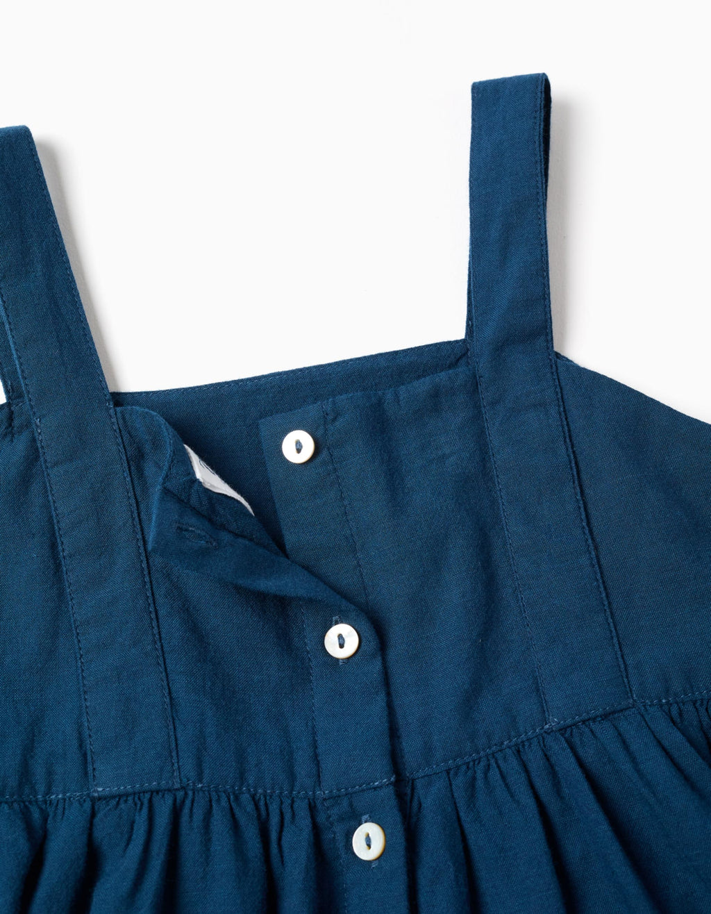 Sleeveless cotton dress with lining You&Me for girls, dark blue