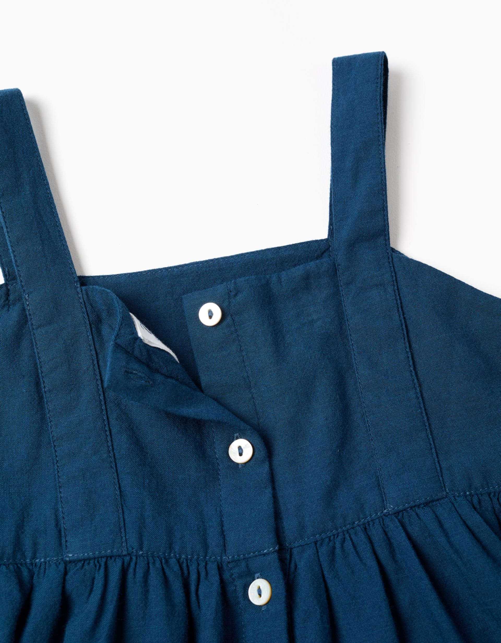 Sleeveless cotton dress with lining You&Me for girls, dark blue